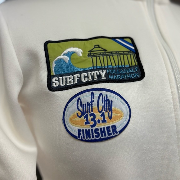 Green Layer Women's White Surf City Marathon Track Jacket - Picture 2 of 9